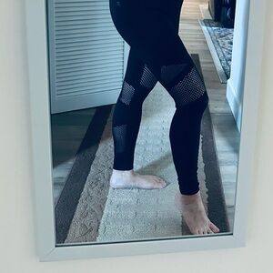 Fabletics Black Leggings with Mesh Detail. Size S